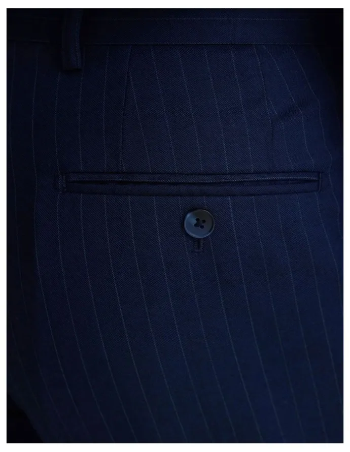 Oxford Bryon Luxury Suit Trousers in Navy Pinstripe