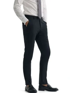 Oxford Byron Comfort Line Wool Suit Trousers in Black