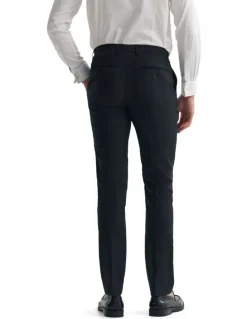Oxford Byron Comfort Line Wool Suit Trousers in Black
