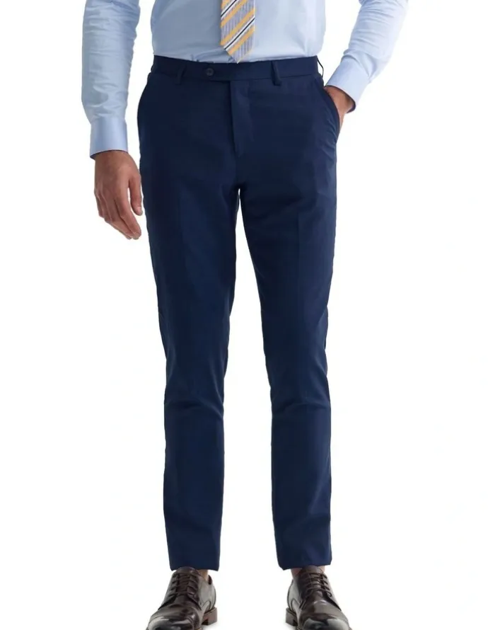 Oxford Byron Comfort Line Wool Suit Trousers in Navy