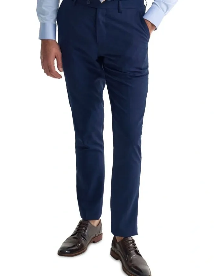 Oxford Byron Comfort Line Wool Suit Trousers in Navy