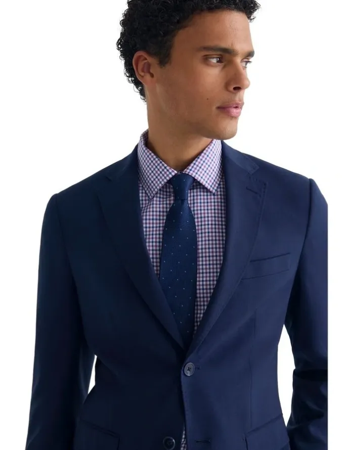 Oxford Byron Wool Suit Jacket in Navy