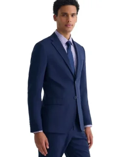 Oxford Byron Wool Suit Jacket in Navy