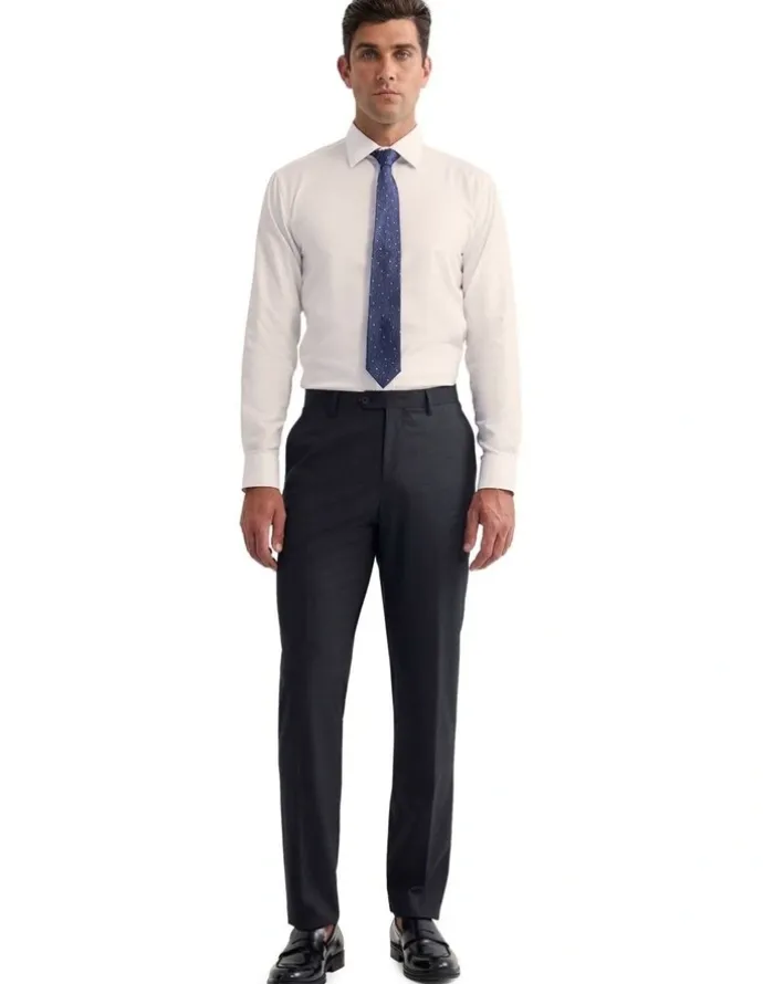 Oxford Byron Wool Suit Trousers in Charcoal