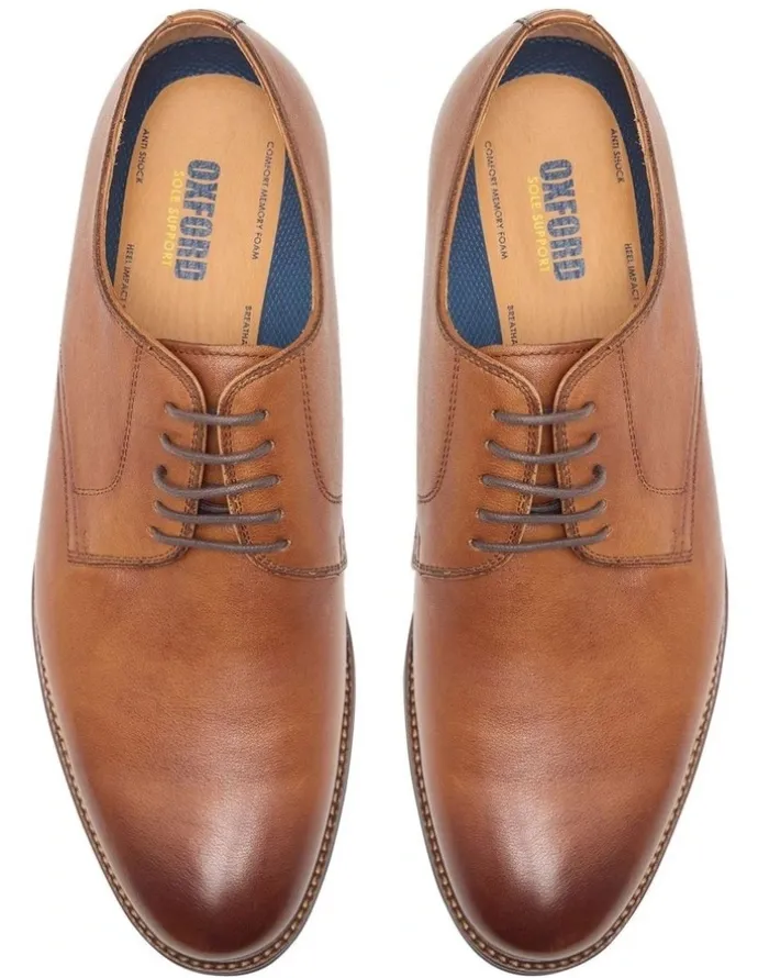 Oxford Carter Leather Derby Shoes in Walnut