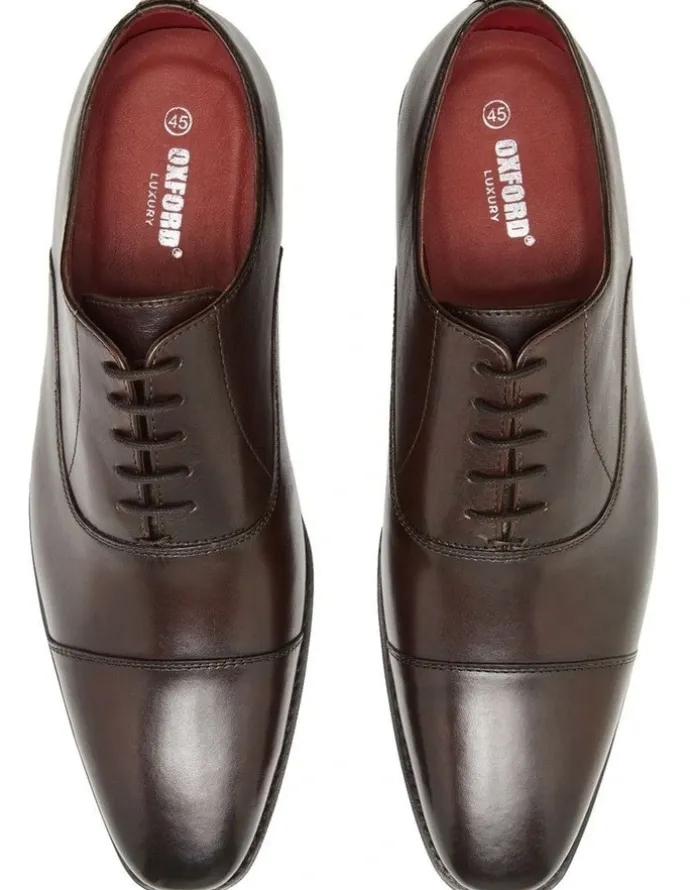 Oxford Christopher Goodyear Welted Shoes in Dark Brown