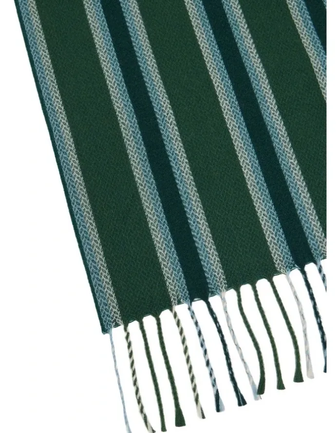 Oxford Colton Stripe Wool Scarf in Green