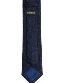 Oxford Cosmic Silk Tie 7cm in Dark Navy