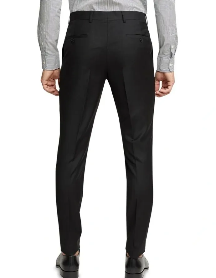 Oxford Dinner Suit Trousers with Side Tape in Black