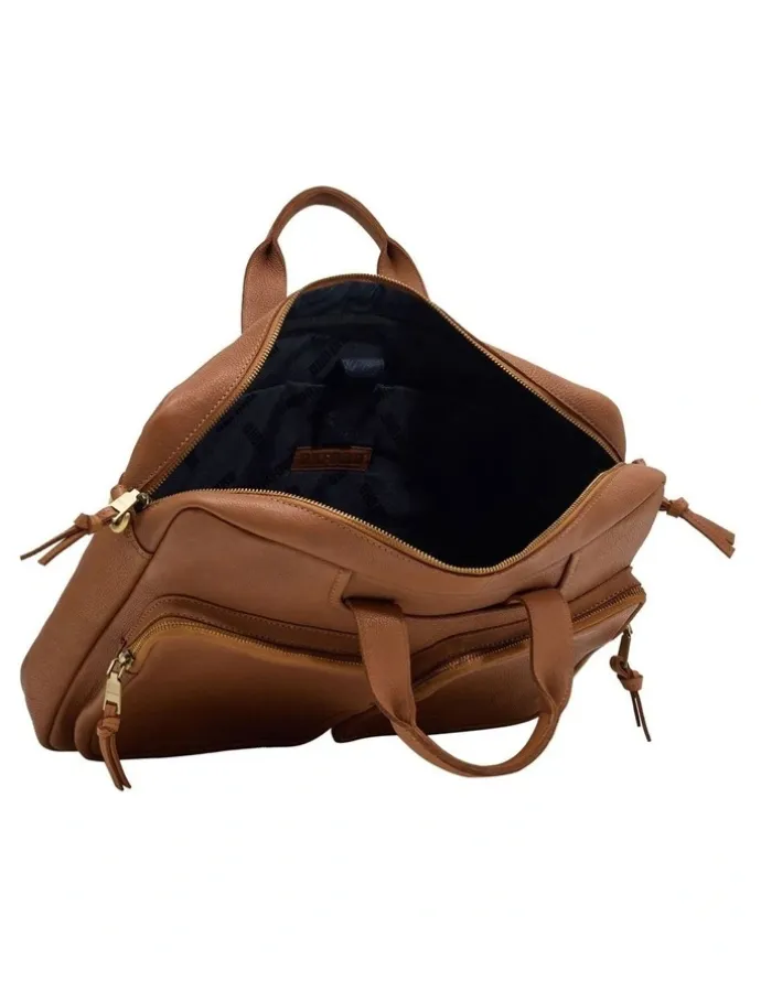 Oxford Duke Leather Laptop Bag in Cognac