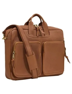 Oxford Duke Leather Laptop Bag in Cognac
