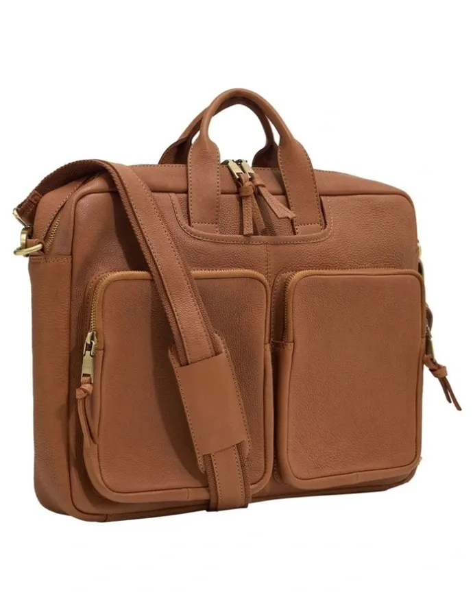 Oxford Duke Leather Laptop Bag in Cognac