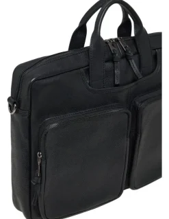 Oxford Duke Leather Laptop Bag in Black