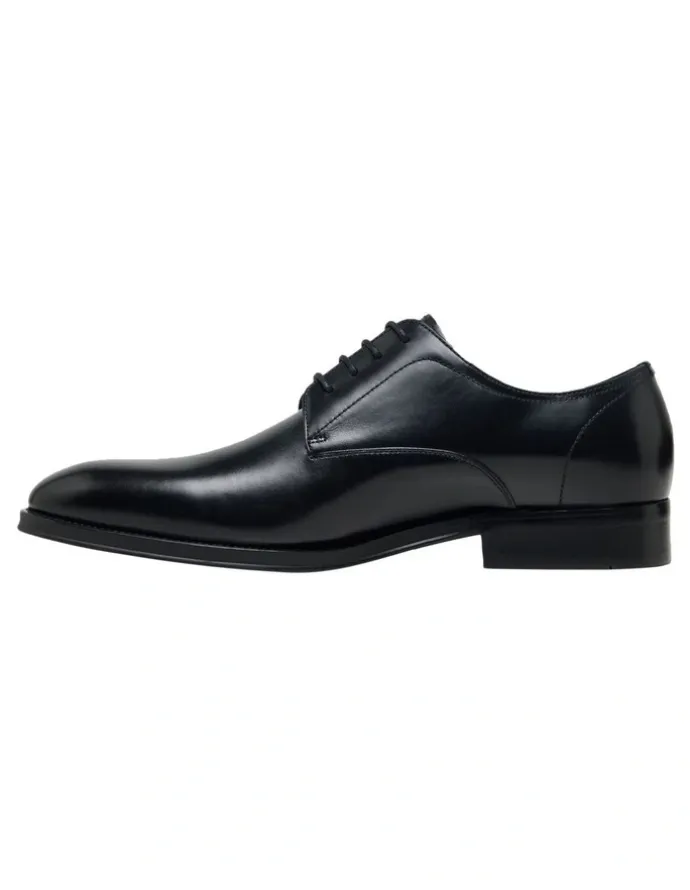Oxford Ezra Lace Up Leather Derby Shoe in Black