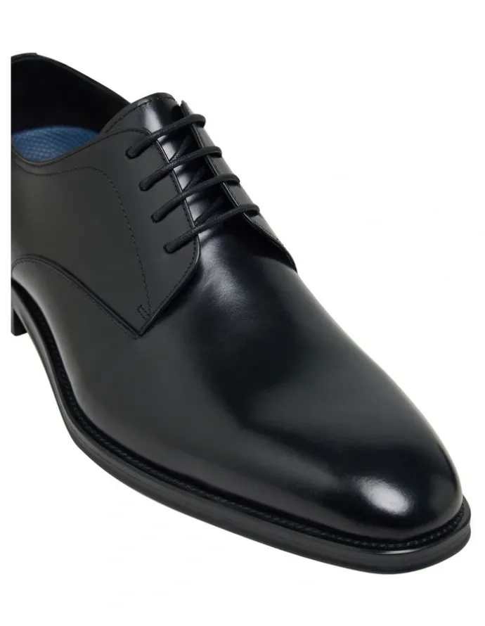 Oxford Ezra Lace Up Leather Derby Shoe in Black