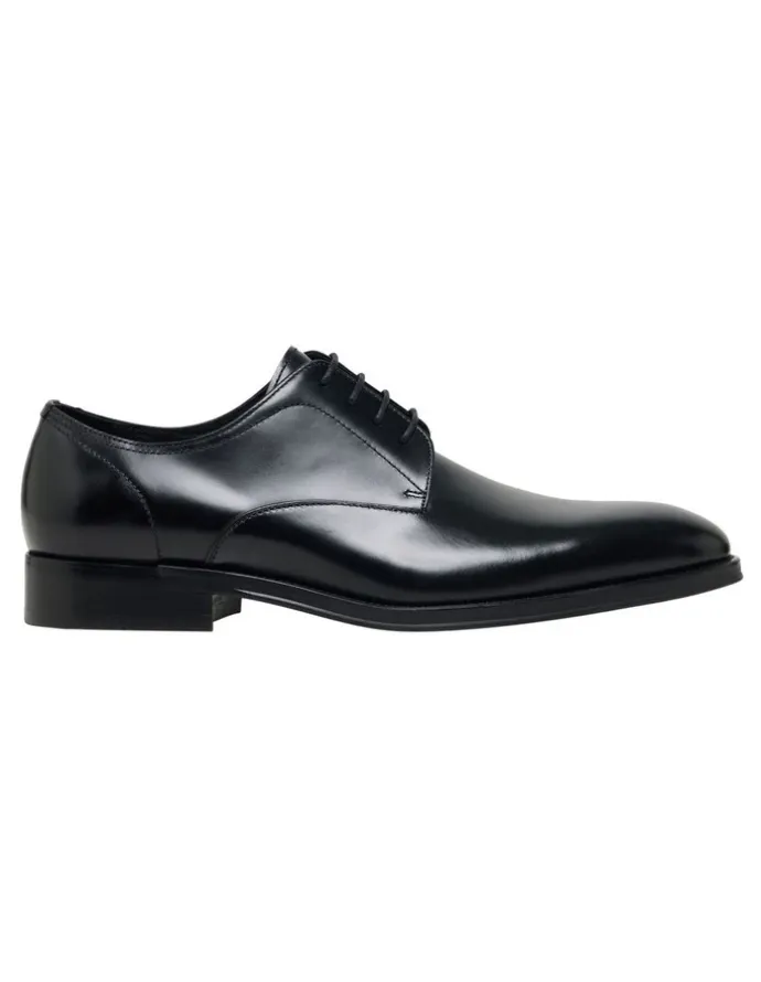 Oxford Ezra Lace Up Leather Derby Shoe in Black