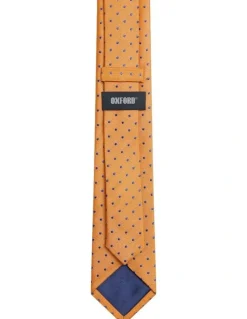 Oxford Harvey Spot Tie 7cm in Orange