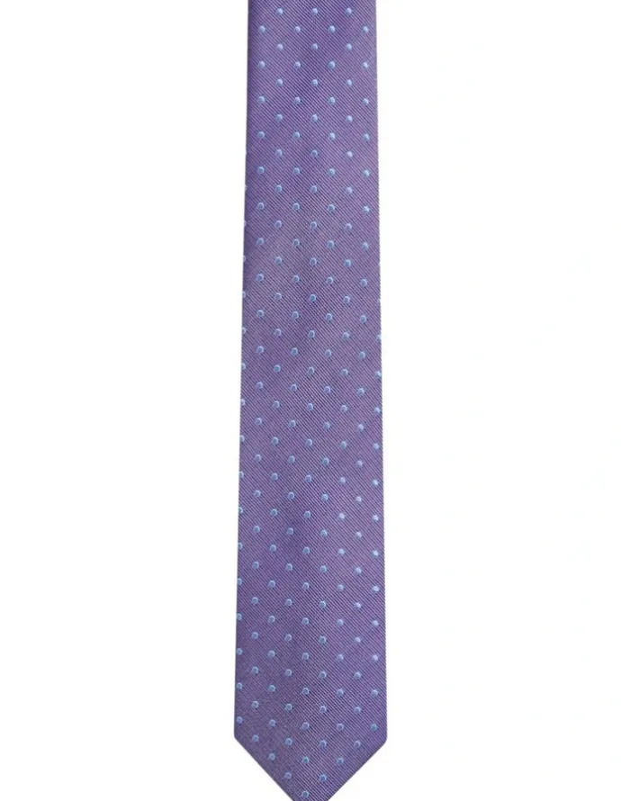 Oxford Harvey Spot Tie 7cm in Purple