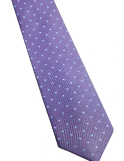 Oxford Harvey Spot Tie 7cm in Purple