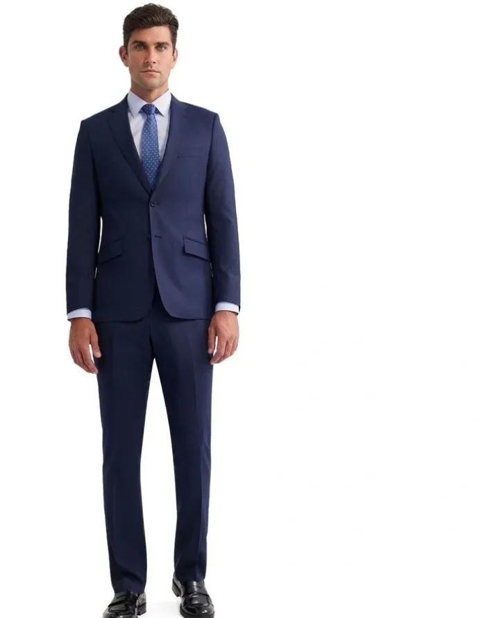 Oxford Hopkins Wool Suit Jacket in Navy