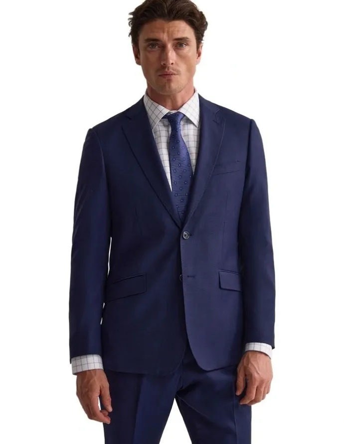 Oxford Hopkins Wool Suit Jacket in Navy