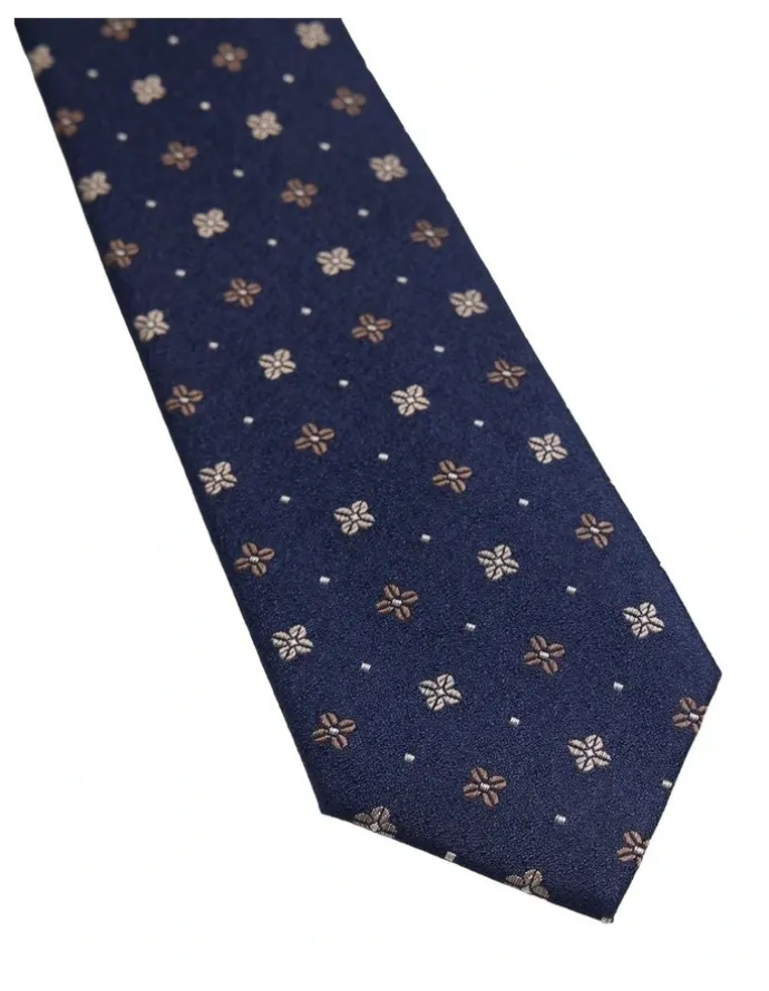Oxford Ian Flower Tie 7cm in Navy