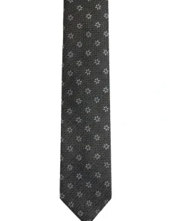 Oxford Isaac Ditsy Silk/Wool Tie 7cm in Olive