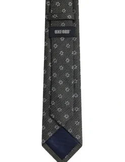 Oxford Isaac Ditsy Silk/Wool Tie 7cm in Olive