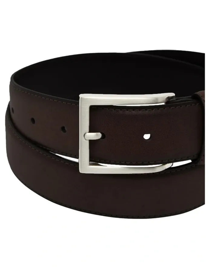 Oxford Jacob Leather Dress Belt in Dark Brown