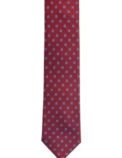 Oxford Josiah Diamond Silk Tie 7cm in Red