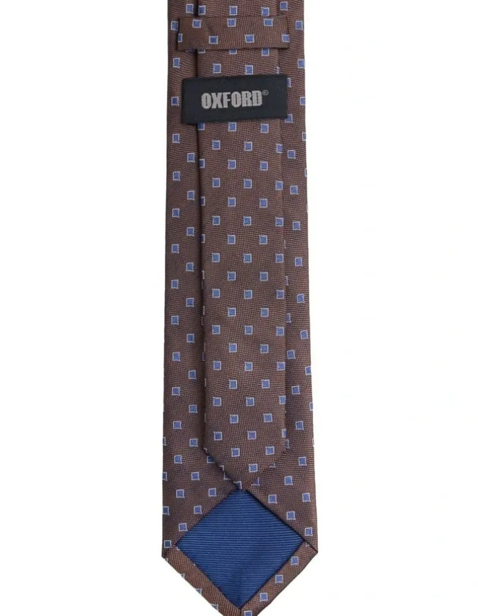 Oxford Josiah Diamond Silk Tie 7cm in Brown