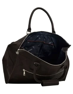 Oxford Magnus Leather Overnighter Bag in Dark Brown