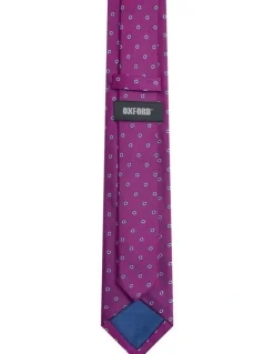 Oxford Milton Spot Floral Tie 7cm in Purple