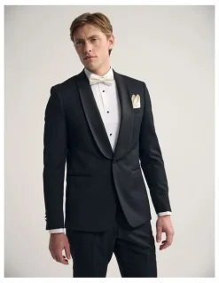 Oxford New Dinner Suit Jacket With Shawl in Black