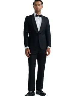 Oxford New Dinner Suit Trousers With Tape in Black