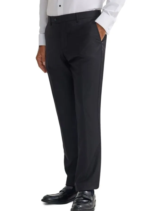 Oxford New Dinner Suit Trousers With Tape in Black