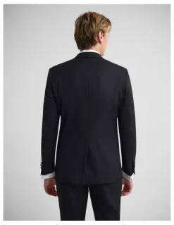 Oxford New Peak Lapel Dinner Suit Jacket in Black