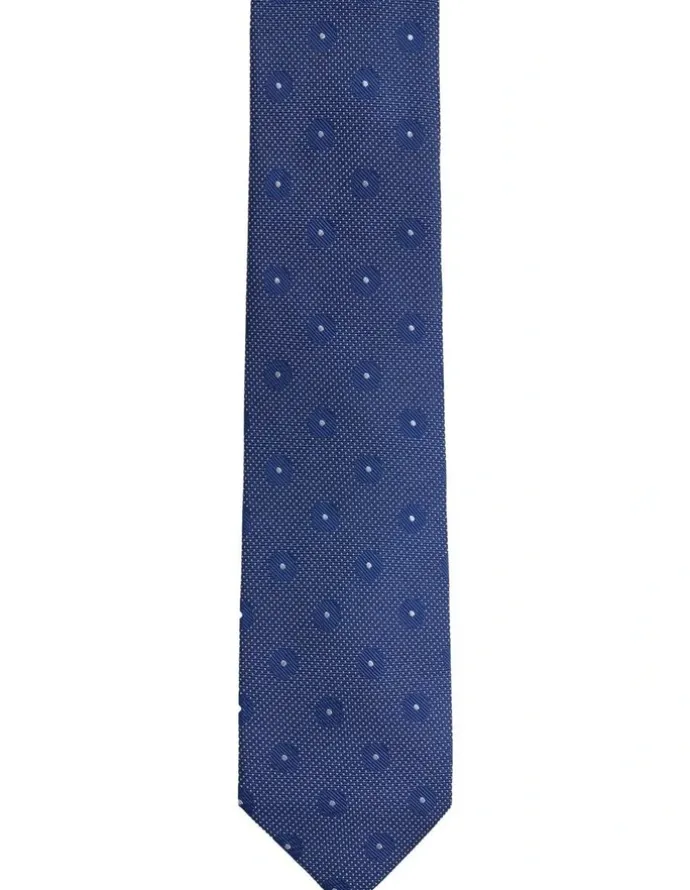 Oxford Nolan Flower Silk Tie 7cm in Navy