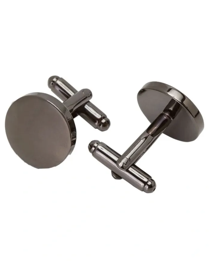 Oxford Pill Shape Cuff Link in Gunmetal