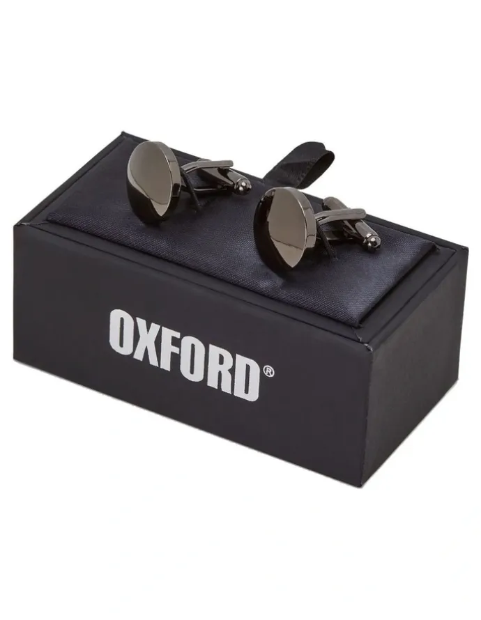 Oxford Pill Shape Cuff Link in Gunmetal