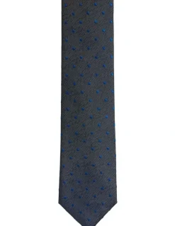 Oxford Roman Spot Silk Tie 7 cm in Olive
