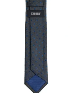 Oxford Roman Spot Silk Tie 7 cm in Olive