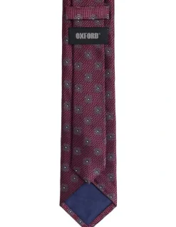 Oxford Rosetta Silk Tie 7cm in Rose
