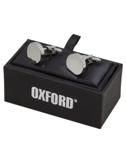Oxford Round Disc Cuff Link in Silver