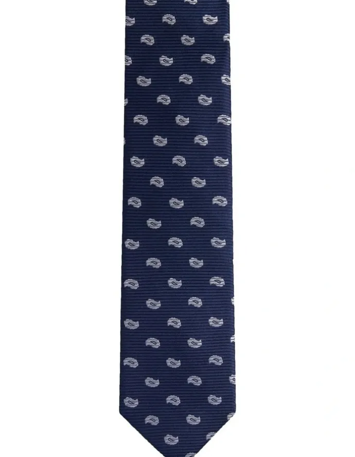 Oxford Ryan Paisley Silk Tie 7cm in Navy