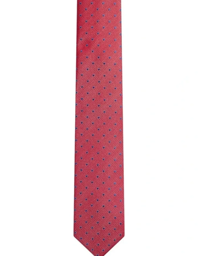 Oxford Stanley Spot Grid Tie in Red