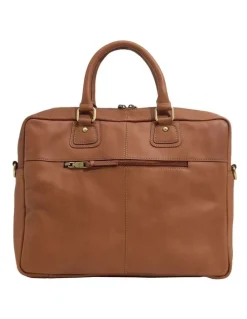 Oxford Thornley Leather Briefcase in Sand/Tan
