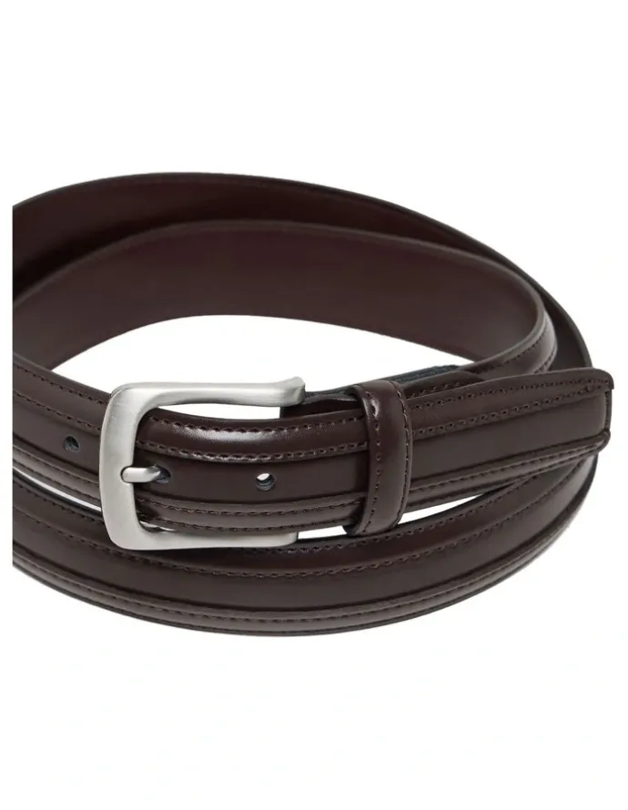 Oxford Walter Mens Dress Belt in Dark Mahogany