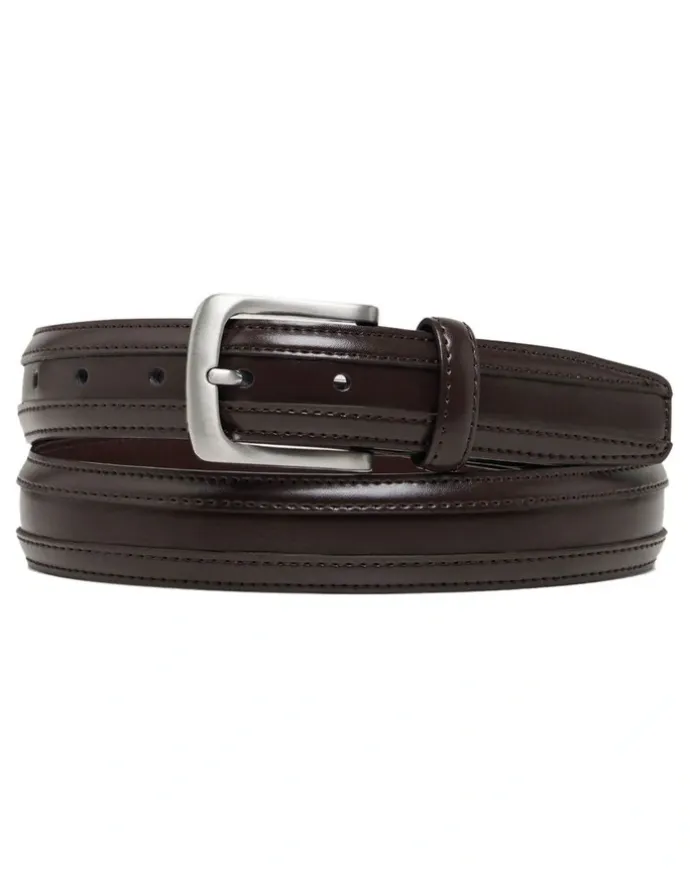 Oxford Walter Mens Dress Belt in Dark Mahogany
