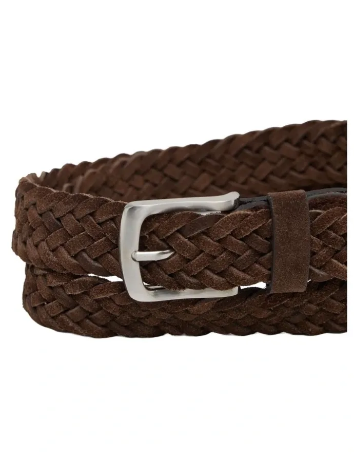 Oxford Weston Plaited Belt in Chocolate